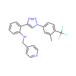 Cc1cc(-n2cc(-c3ccccc3NCc3ccncc3)nn2)ccc1C(F)(F)F ZINC000040380492