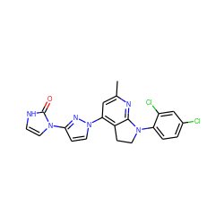 Cc1cc(-n2ccc(-n3cc[nH]c3=O)n2)c2c(n1)N(c1ccc(Cl)cc1Cl)CC2 ZINC000040391415