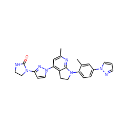 Cc1cc(-n2ccc(N3CCNC3=O)n2)c2c(n1)N(c1ccc(-n3cccn3)cc1C)CC2 ZINC000036410462