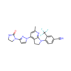 Cc1cc(-n2ccc(N3CCNC3=O)n2)c2c(n1)N(c1ccc(C#N)cc1C(F)(F)F)CC2 ZINC000038360301