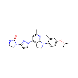 Cc1cc(-n2ccc(N3CCNC3=O)n2)c2c(n1)N(c1ccc(OC(C)C)cc1C)CC2 ZINC000038347189