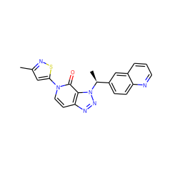 Cc1cc(-n2ccc3nnn([C@@H](C)c4ccc5ncccc5c4)c3c2=O)sn1 ZINC000068152011