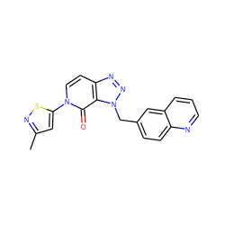 Cc1cc(-n2ccc3nnn(Cc4ccc5ncccc5c4)c3c2=O)sn1 ZINC000084653255