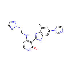 Cc1cc(-n2ccnc2)cc2[nH]c(-c3c(NCCn4nccn4)cc[nH]c3=O)nc12 ZINC000028893875