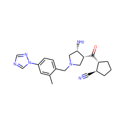 Cc1cc(-n2cncn2)ccc1CN1C[C@H](N)[C@H](C(=O)[C@@H]2CCC[C@H]2C#N)C1 ZINC000028955165