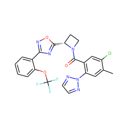 Cc1cc(-n2nccn2)c(C(=O)N2CC[C@H]2c2nc(-c3ccccc3OC(F)(F)F)no2)cc1Cl ZINC000218134409