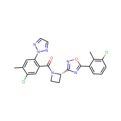 Cc1cc(-n2nccn2)c(C(=O)N2CC[C@H]2c2noc(-c3cccc(Cl)c3C)n2)cc1Cl ZINC000218092205