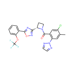 Cc1cc(-n2nccn2)c(C(=O)N2CC[C@H]2c2noc(-c3ccccc3OC(F)(F)F)n2)cc1Cl ZINC000218163691