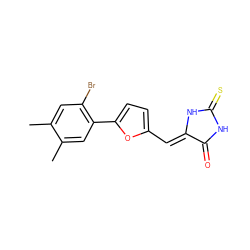 Cc1cc(Br)c(-c2ccc(/C=C3\NC(=S)NC3=O)o2)cc1C ZINC000016267969