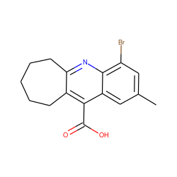 Cc1cc(Br)c2nc3c(c(C(=O)O)c2c1)CCCCC3 ZINC000000617006