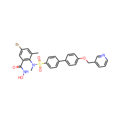 Cc1cc(Br)cc(C(=O)NO)c1N(C)S(=O)(=O)c1ccc(-c2ccc(OCc3cccnc3)cc2)cc1 ZINC000026269643