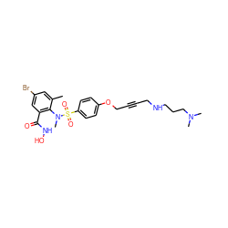 Cc1cc(Br)cc(C(=O)NO)c1N(C)S(=O)(=O)c1ccc(OCC#CCNCCCN(C)C)cc1 ZINC000028224873