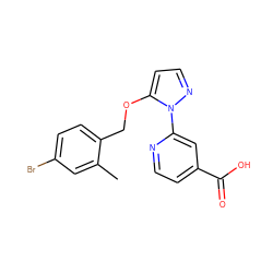 Cc1cc(Br)ccc1COc1ccnn1-c1cc(C(=O)O)ccn1 ZINC000146777196