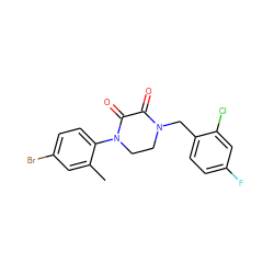 Cc1cc(Br)ccc1N1CCN(Cc2ccc(F)cc2Cl)C(=O)C1=O ZINC000095565606