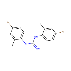 Cc1cc(Br)ccc1NC(=N)Nc1ccc(Br)cc1C ZINC000026498770