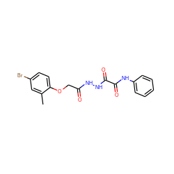 Cc1cc(Br)ccc1OCC(=O)NNC(=O)C(=O)Nc1ccccc1 ZINC000005535496