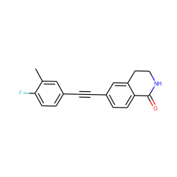 Cc1cc(C#Cc2ccc3c(c2)CCNC3=O)ccc1F ZINC000066073911