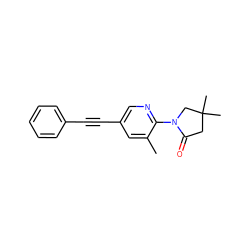 Cc1cc(C#Cc2ccccc2)cnc1N1CC(C)(C)CC1=O ZINC000144355452