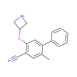 Cc1cc(C#N)c(OC2CNC2)cc1-c1ccccc1 ZINC000096175898