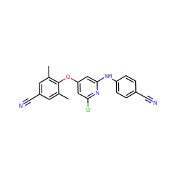 Cc1cc(C#N)cc(C)c1Oc1cc(Cl)nc(Nc2ccc(C#N)cc2)c1 ZINC000653701108