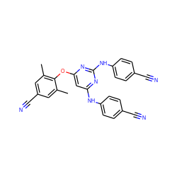 Cc1cc(C#N)cc(C)c1Oc1cc(Nc2ccc(C#N)cc2)nc(Nc2ccc(C#N)cc2)n1 ZINC000653735495