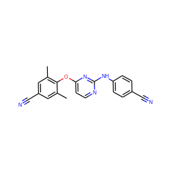 Cc1cc(C#N)cc(C)c1Oc1ccnc(Nc2ccc(C#N)cc2)n1 ZINC000000024194