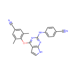 Cc1cc(C#N)cc(C)c1Oc1nc(Nc2ccc(C#N)cc2)nc2[nH]ccc12 ZINC000043195544