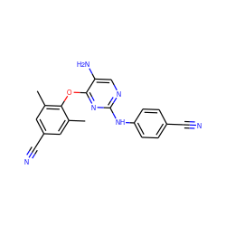 Cc1cc(C#N)cc(C)c1Oc1nc(Nc2ccc(C#N)cc2)ncc1N ZINC000005930709