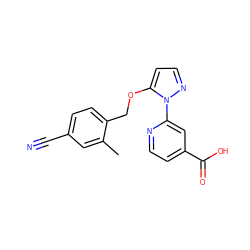 Cc1cc(C#N)ccc1COc1ccnn1-c1cc(C(=O)O)ccn1 ZINC000146517685