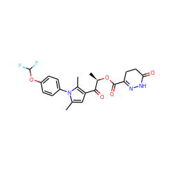 Cc1cc(C(=O)[C@@H](C)OC(=O)C2=NNC(=O)CC2)c(C)n1-c1ccc(OC(F)F)cc1 ZINC000008671416