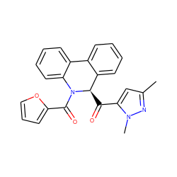 Cc1cc(C(=O)[C@@H]2c3ccccc3-c3ccccc3N2C(=O)c2ccco2)n(C)n1 ZINC000040974549