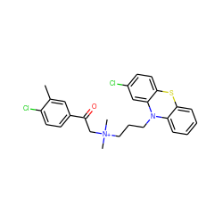 Cc1cc(C(=O)C[N+](C)(C)CCCN2c3ccccc3Sc3ccc(Cl)cc32)ccc1Cl ZINC000013812804