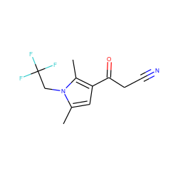 Cc1cc(C(=O)CC#N)c(C)n1CC(F)(F)F ZINC000002651782