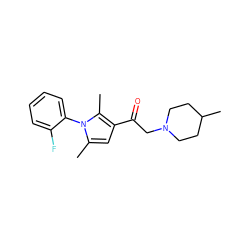 Cc1cc(C(=O)CN2CCC(C)CC2)c(C)n1-c1ccccc1F ZINC000003243105