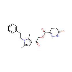 Cc1cc(C(=O)COC(=O)C2=NNC(=O)CC2)c(C)n1CCc1ccccc1 ZINC000004334215