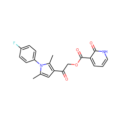 Cc1cc(C(=O)COC(=O)c2ccc[nH]c2=O)c(C)n1-c1ccc(F)cc1 ZINC000008687961