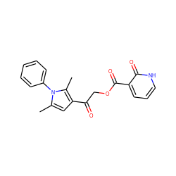 Cc1cc(C(=O)COC(=O)c2ccc[nH]c2=O)c(C)n1-c1ccccc1 ZINC000008687959