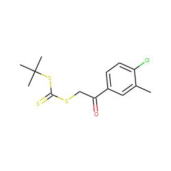 Cc1cc(C(=O)CSC(=S)SC(C)(C)C)ccc1Cl ZINC000001590855