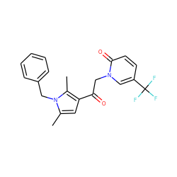 Cc1cc(C(=O)Cn2cc(C(F)(F)F)ccc2=O)c(C)n1Cc1ccccc1 ZINC000005798153