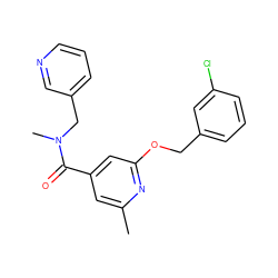 Cc1cc(C(=O)N(C)Cc2cccnc2)cc(OCc2cccc(Cl)c2)n1 ZINC000036352029