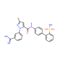 Cc1cc(C(=O)N(C)c2ccc(-c3ccccc3S(N)(=O)=O)cc2)n(-c2cccc(C(=N)N)c2)n1 ZINC000013861911