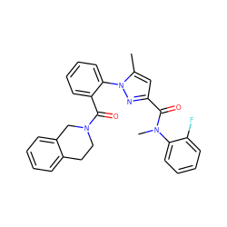 Cc1cc(C(=O)N(C)c2ccccc2F)nn1-c1ccccc1C(=O)N1CCc2ccccc2C1 ZINC000029465001