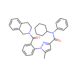 Cc1cc(C(=O)N(c2ccccc2)C2CCCCC2)nn1-c1ccccc1C(=O)N1CCc2ccccc2C1 ZINC000029465014