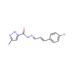 Cc1cc(C(=O)N/N=C/C=C/c2ccc(Br)cc2)[nH]n1 ZINC000018106699