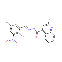 Cc1cc(C(=O)N/N=C/c2cc(Br)cc([N+](=O)[O-])c2O)c2ccccc2n1 ZINC000008683233