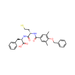 Cc1cc(C(=O)N[C@@H](CCS)C(=O)N[C@H](Cc2ccccc2)C(=O)O)cc(C)c1OCc1ccccc1 ZINC000036185316