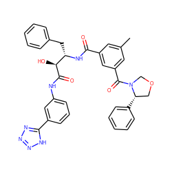 Cc1cc(C(=O)N[C@@H](Cc2ccccc2)[C@H](O)C(=O)Nc2cccc(-c3nnn[nH]3)c2)cc(C(=O)N2COC[C@@H]2c2ccccc2)c1 ZINC000084670367