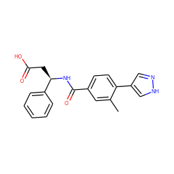 Cc1cc(C(=O)N[C@H](CC(=O)O)c2ccccc2)ccc1-c1cn[nH]c1 ZINC000224677895