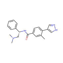 Cc1cc(C(=O)N[C@H](CN(C)C)c2ccccc2)ccc1-c1cn[nH]c1 ZINC000223831719