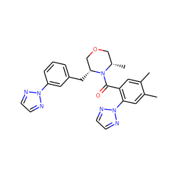 Cc1cc(C(=O)N2[C@@H](C)COC[C@H]2Cc2cccc(-n3nccn3)c2)c(-n2nccn2)cc1C ZINC000205637010